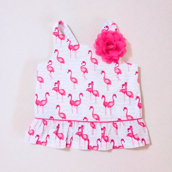 Janie and Jack Flamingo print tank top (2T) - Picture 3 of 6
